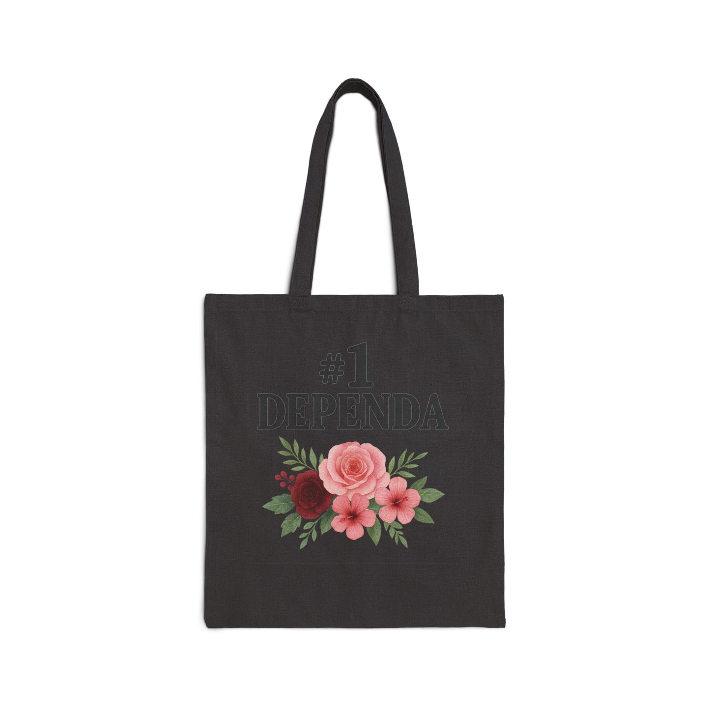 Cotton Canvas Tote Bag with Military Humor & Floral Design, Eco-friendly Bag, Gift for Veterans, Army Spouse Tote, Casual Shopping Bag