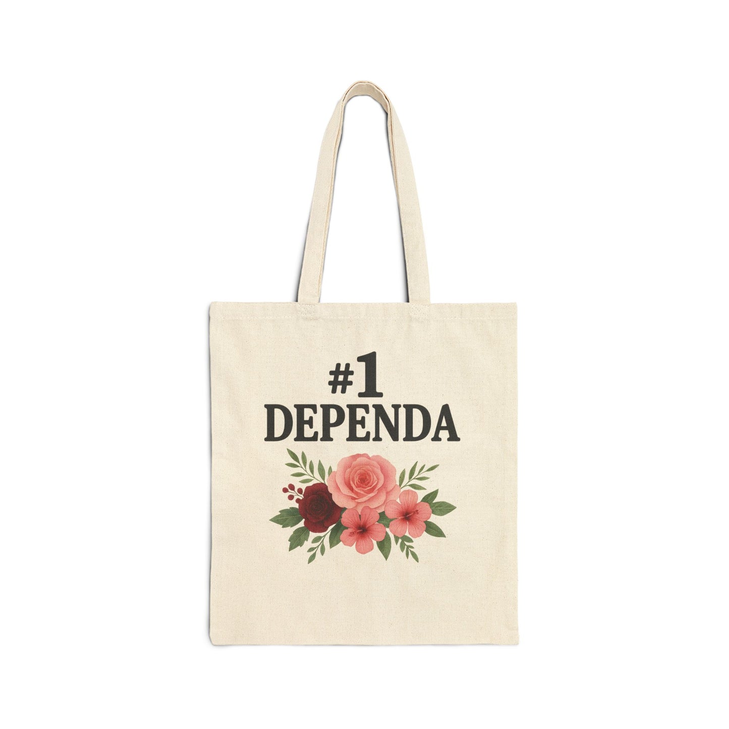 Cotton Canvas Tote Bag with Military Humor & Floral Design, Eco-friendly Bag, Gift for Veterans, Army Spouse Tote, Casual Shopping Bag